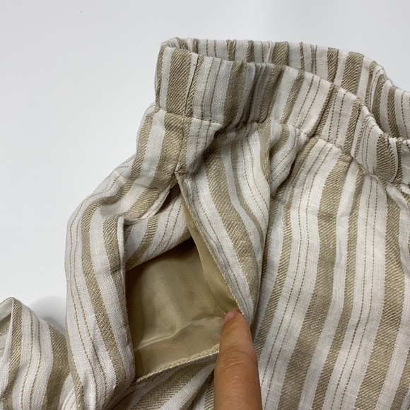 Travelsmith Linen Striped Shorts Tan & White Size Large - Picture 7 of 10